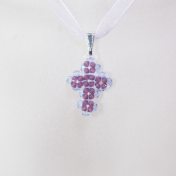 Pendant 40cm - Noga-Violet Organza - Pendant 40cm - Laiton argenté